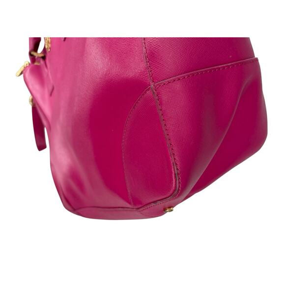 Tory Burch Robinson Saffiano Leather Double Zip Tote Crossbody Large Fuschia - Picture 10 of 16